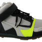 Fog Gray Neon Green Black Lace-Up Strap Shoes