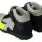 Fog Gray Neon Green Black Lace-Up Strap Shoes