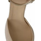Beige Linen Ankle Strap High Heels Shoes