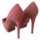 Pink Bow Stiletto Heel Pumps Shoes