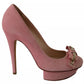 Pink Bow Stiletto Heel Pumps Shoes