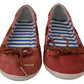Coral Suede Lace Bow Loafers Ballet Flat Shoes