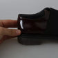 Dark Brown Leather Elastic Strap Shoes