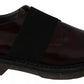 Dark Brown Leather Elastic Strap Shoes