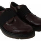 Dark Brown Leather Elastic Strap Shoes