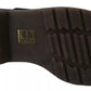 Dark Brown Leather Elastic Strap Shoes