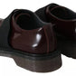 Dark Brown Leather Elastic Strap Shoes