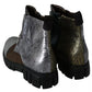Multicolor Leather Suede Zipper Ankle Boots Shoes