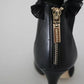 Black Leather Mesh Stiletto High Heels Peep Toe Boots Shoes