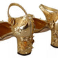 Gold Studs Vally Slingback Sandals Shoes
