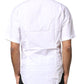 White Cotton Button Down Casual Men Polo Shirt