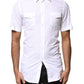 White GOLD Button Down Casual Men Polo Shirt