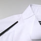 White GOLD CottonPoplin Bib Formal Dress Shirt