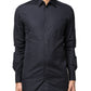 Dark Blue GOLD Cotton Long Sleeves Dress Shirt