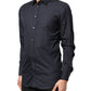 Dark Blue GOLD Cotton Long Sleeves Dress Shirt