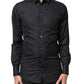 Black Love Embroidery GOLD Formal Dress Shirt