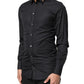 Black Love Embroidery GOLD Formal Dress Shirt