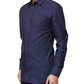 Blue Check Tartan GOLD Formal Dress Shirt