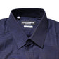 Blue Check Tartan GOLD Formal Dress Shirt