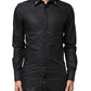 Black GOLD Cross Embellished Men Dress Shirt