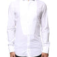 White GOLD Cotton Poplin Bib Formal Men Dress Shirt