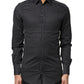 Black GOLD Patterned Cotton Men Dress Shirt