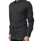 Black GOLD Patterned Cotton Men Dress Shirt