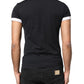 Black Sicilia Crew Neck Short Sleeve T-shirt