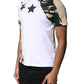 White Camouflage Stars Crew Neck T-shirt