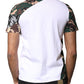 White Camouflage Stars Crew Neck T-shirt