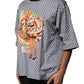 Gray Polka Dot Pin-Up Print Crew Neck T-shirt