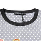 Gray Polka Dot Pin-Up Print Crew Neck T-shirt