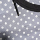 Gray Polka Dot Pin-Up Print Crew Neck T-shirt