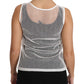 White Net  Transparent Sleeveless Tank Top