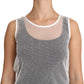 White Net  Transparent Sleeveless Tank Top