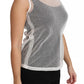 White Net  Transparent Sleeveless Tank Top