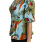 Vegetable Print Silk Top Extravaganza