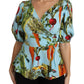 Vegetable Print Silk Top Extravaganza