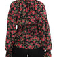 Elegant Black Floral Silk Shirt