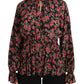 Elegant Black Floral Silk Shirt