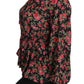 Elegant Black Floral Silk Shirt