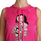 Elegant Pink Silk Family Tank Top Shirt