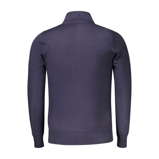 Blue Viscose Men Sweater