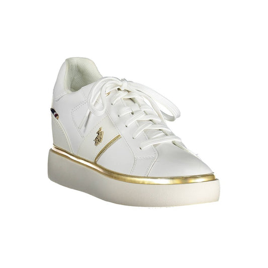 White Polyester Women Sneaker