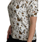 Silk Musical Instrument Print Polo Top