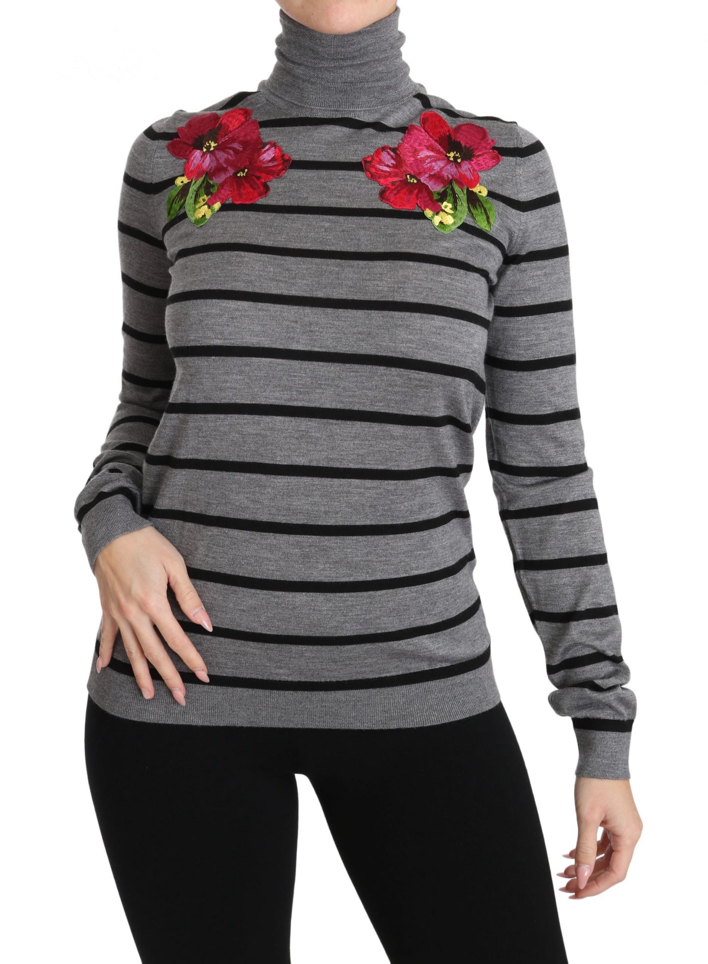 Elegant Embroidered Cashmere-Silk Sweater