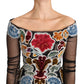 Elegant Floral Applique Long Sleeve Top