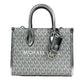 Mirella Signature Small Top Zip Tote Bag Silver