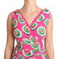 Sicilian Cake Print Sleeveless Silk Top