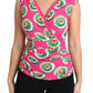 Sicilian Cake Print Sleeveless Silk Top